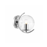 Modern Glass Globe Wall Light | Chrome Wall Sconce