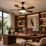 Walnut Blade LED Ceiling Fan Light | Modern Dimmable Design - Image 4