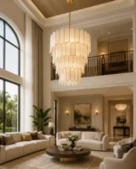 Luxury Scalloped Shell Chandelier | Capiz Shell Pendant - Image 2