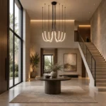 Modern U Shape LED Pendant Light | Black Linear Chandelier - Image 3