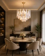 Luxury Alabaster Teardrop Chandelier | Brass Pendant Light - Image 5