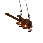 Rustic Guitar Pendant Light | Vintage Wooden Chandelier