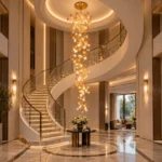 Floral Spiral Chandelier | Luxury Copper Vine Pendant Light - Image 2
