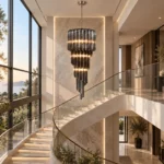 Smoked Glass Spiral Chandelier | Luxury Cascade Light - Image 3