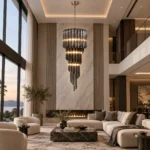 Smoked Glass Spiral Chandelier | Luxury Cascade Light - Image 2