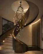 Vertical Branch Chandelier | Ceramic Flower Pendant Light - Image 4