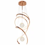Luxury Spiral LED Pendant Light | Rose Gold Chandelier