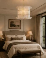 Luxury Scalloped Glass Chandelier | Crystal Pendant Light - Image 3