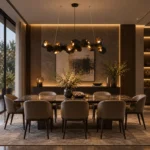 Black Gold Geometric Pendant Light | Polygon Chandelier - Image 3