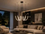Modern U Shape LED Pendant Light | Black Linear Chandelier - Image 4