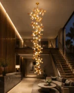 Floral Spiral Chandelier | Luxury Copper Vine Pendant Light - Image 5