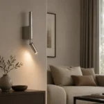 Modern Adjustable LED Wall Light | Brushed Nickel Sconce - Image 5
