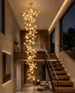 Floral Spiral Chandelier | Luxury Copper Vine Pendant Light - Image 6