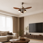 52-Inch Wood Ceiling Fan Light | Walnut Blade 3-Light Design - Image 4