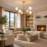 Modern 6-Light Glass Chandelier | Opal Globe Pendant - Image 4