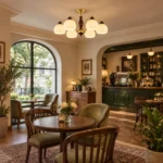 Classic Brass Ceiling Light | Ribbed Glass Chandelier - Image 6