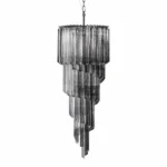 Smoked Glass Spiral Chandelier | Luxury Cascade Light