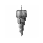 Smoked Glass Spiral Chandelier | Luxury Cascade Light