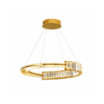 Luxury Crystal Ring Chandelier | Gold LED Halo Pendant
