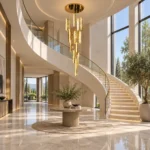 K9 Crystal Cascade Chandelier | Gold LED Pendant Light - Image 4