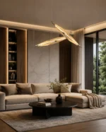 Modern Geometric LED Pendant Light | Linear Chandelier - Image 5