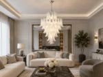 White Cloud Glass Chandelier | Luxury Glass Pendant Light - Image 2