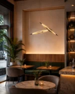 Modern Geometric LED Pendant Light | Linear Chandelier - Image 4