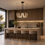 Modern U Shape LED Pendant Light | Black Linear Chandelier - Image 7