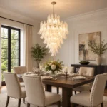 White Cloud Glass Chandelier | Luxury Glass Pendant Light - Image 4