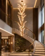 Luxury Leaf Vein Chandelier | Copper Branch LED Light - Image 4