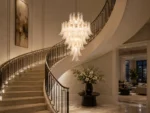 White Cloud Glass Chandelier | Luxury Glass Pendant Light - Image 4