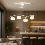 Modern Wave LED Ceiling Fan Chandelier | 4-Light Design - Image 5