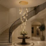 Luxury LED Crystal Pendant Light | Gold Waterfall Chandelier - Image 2