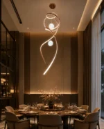 Luxury Spiral LED Pendant Light | Rose Gold Chandelier - Image 3