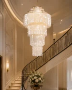 Luxury Natural Shell Chandelier | Gold Pendant Light - Image 4