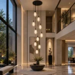 Luxury Alabaster Staircase Chandelier | Stone Pendant Light - Image 4