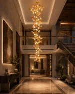 Floral Spiral Chandelier | Luxury Copper Vine Pendant Light - Image 4