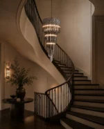 Smoked Glass Spiral Chandelier | Luxury Cascade Light - Image 3