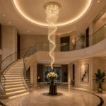 Luxury Crystal Waterfall Chandelier | Spiral LED Light - Image 4