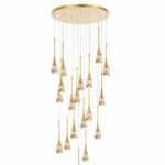Luxury LED Crystal Pendant Light | Gold Waterfall Chandelier