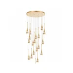 Luxury LED Crystal Pendant Light | Gold Waterfall Chandelier