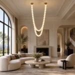 Frosted Glass Bead Chandelier | Modern LED Pendant Light - Image 4