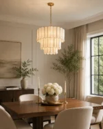 Luxury Scalloped Shell Chandelier | Capiz Shell Pendant - Image 3