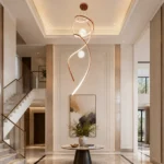 Luxury Spiral LED Pendant Light | Rose Gold Chandelier - Image 2