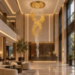 Luxury Spiral Crystal Chandelier | Golden Cascade Pendant Light - Image 5