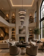 Smoked Glass Spiral Chandelier | Luxury Cascade Light - Image 2