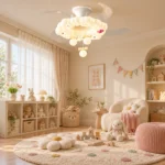 Peony Flower LED Ceiling Fan Light | Smart Hidden Blade Design - Image 3