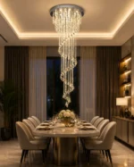 Luxury Crystal Waterfall Chandelier | Spiral LED Light - Image 2