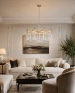 Luxury Glass Fringe Crystal Chandelier | Copper Pendant Light - Image 3