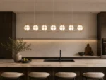 Modern Orb Ring Chandelier | Opal Glass Globe Light - Image 4